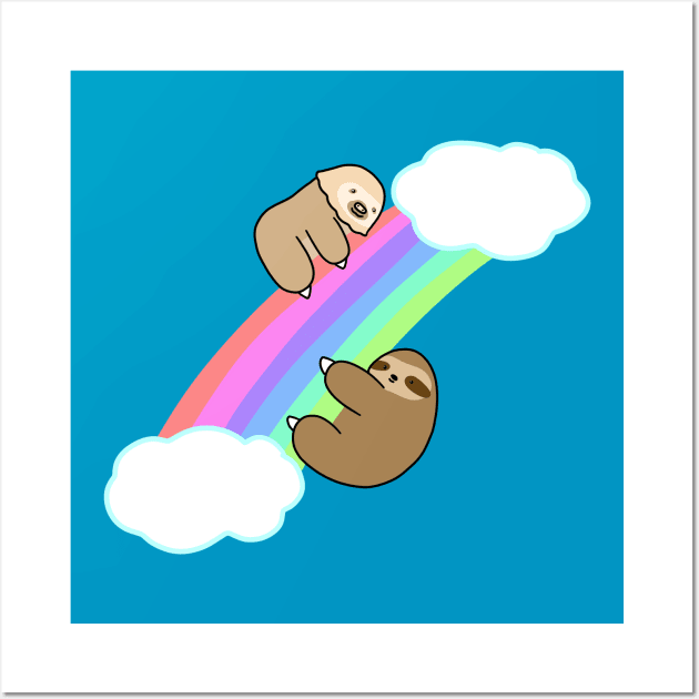 Rainbow Two and Three Toed Sloths Wall Art by saradaboru